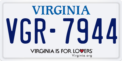 VA license plate VGR7944