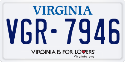 VA license plate VGR7946