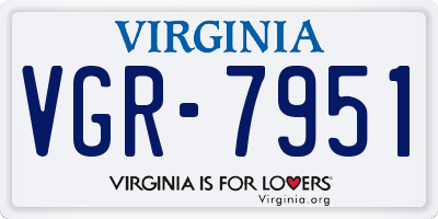 VA license plate VGR7951
