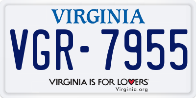 VA license plate VGR7955