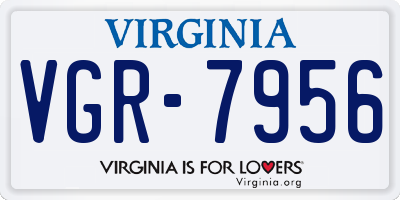 VA license plate VGR7956
