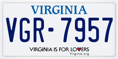 VA license plate VGR7957