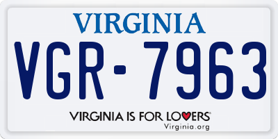 VA license plate VGR7963