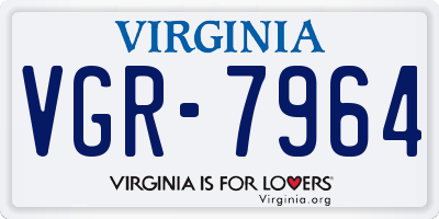 VA license plate VGR7964