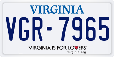 VA license plate VGR7965