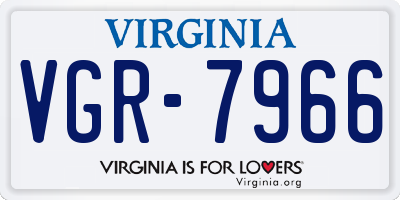 VA license plate VGR7966