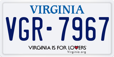 VA license plate VGR7967