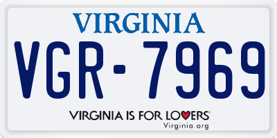 VA license plate VGR7969