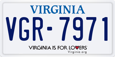 VA license plate VGR7971