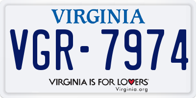 VA license plate VGR7974