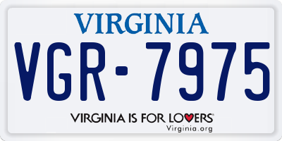 VA license plate VGR7975