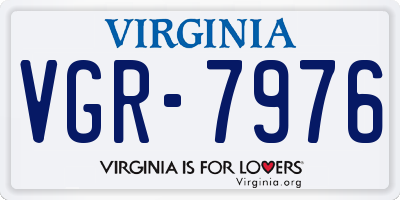 VA license plate VGR7976