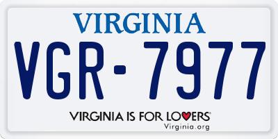 VA license plate VGR7977