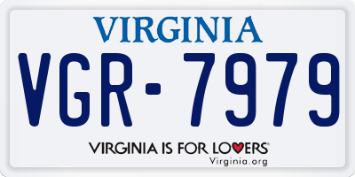 VA license plate VGR7979