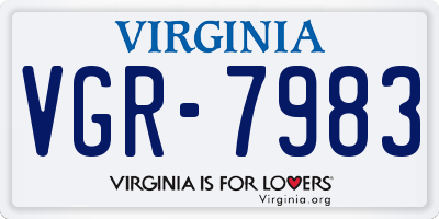 VA license plate VGR7983