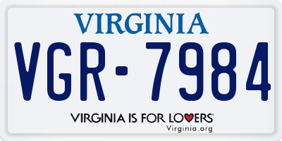 VA license plate VGR7984