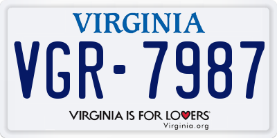 VA license plate VGR7987