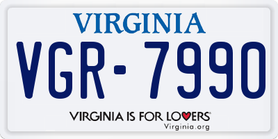 VA license plate VGR7990