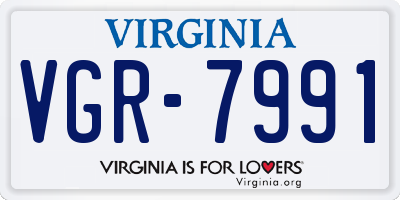 VA license plate VGR7991