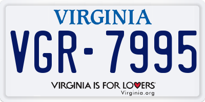 VA license plate VGR7995