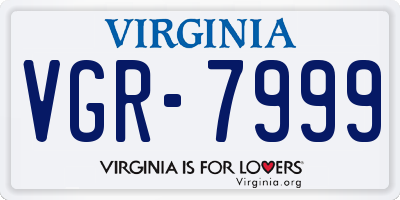 VA license plate VGR7999