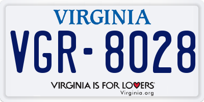 VA license plate VGR8028
