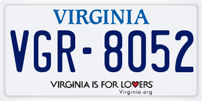 VA license plate VGR8052