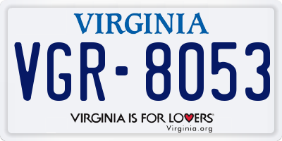 VA license plate VGR8053