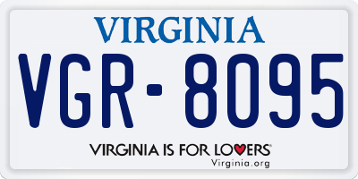 VA license plate VGR8095