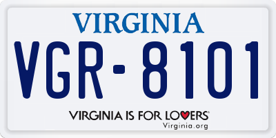 VA license plate VGR8101