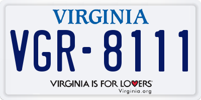 VA license plate VGR8111