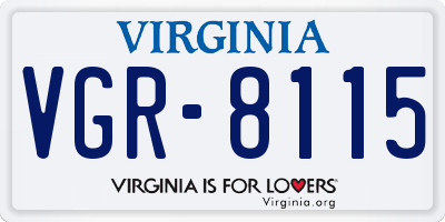 VA license plate VGR8115