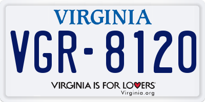 VA license plate VGR8120