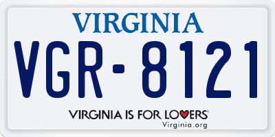 VA license plate VGR8121