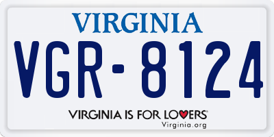 VA license plate VGR8124