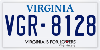 VA license plate VGR8128