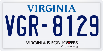 VA license plate VGR8129