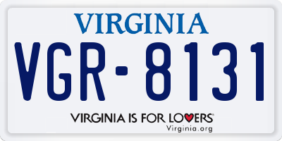 VA license plate VGR8131