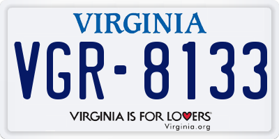 VA license plate VGR8133