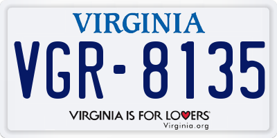 VA license plate VGR8135