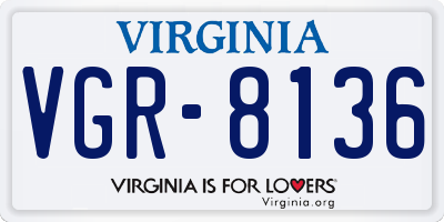 VA license plate VGR8136