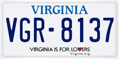 VA license plate VGR8137