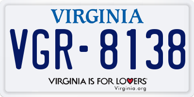 VA license plate VGR8138
