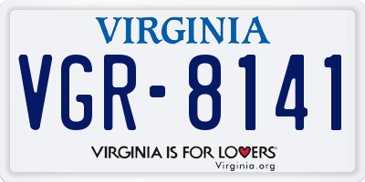 VA license plate VGR8141