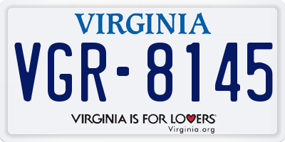VA license plate VGR8145