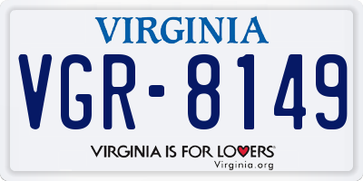 VA license plate VGR8149