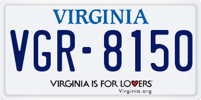 VA license plate VGR8150
