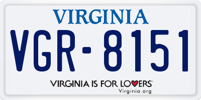 VA license plate VGR8151