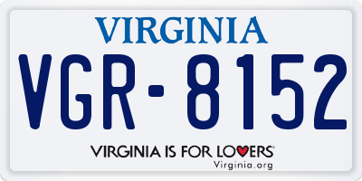 VA license plate VGR8152