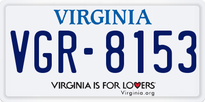 VA license plate VGR8153